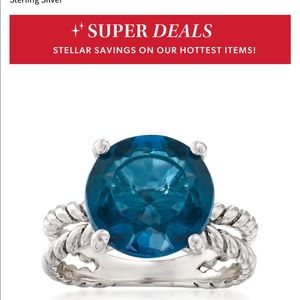 London Blue Topaz Ring in Sterling Silver Size 6